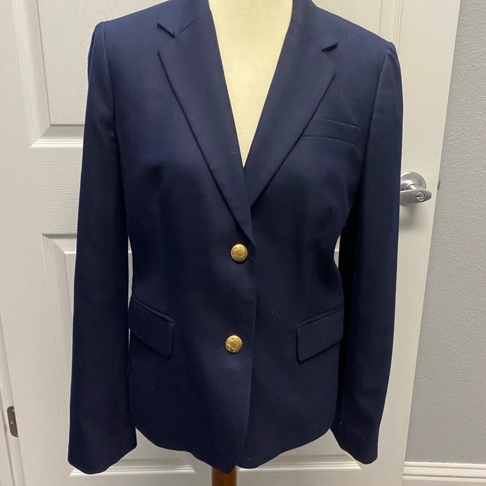 Jcrew navy blazer with gold buttons